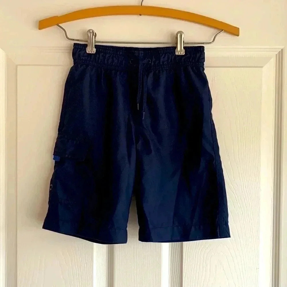 Gymboree Boy 6 Navy Bathing Suit Summer Swim Trunks Mesh Lining